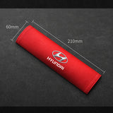 2pcs 21x6cm Hyundai Logo Suede Car Seat Safety Belt Pads Shoulder Protection Cover