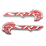 2pcs Dodge SRT Metal Car Rear Sticker Auto Body Emblem Badge Decal