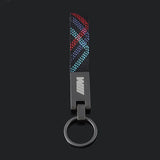 BMW M Power Car Keychain Holder Oxford Webbing Keyring Pandant