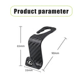 Lexus Carbon Fiber Car Seat Back Hooks Storage Holders