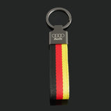 Audi Logo Nylon Webbing Metal Keyring