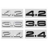 Audi Number 3.6 2.4 4.2 ABS Car Rear Sticker Trunk Emblem Badge