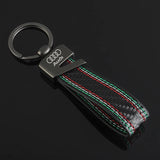 Audi Car Logo Leather Keychain Keyring Key Holder Pendant