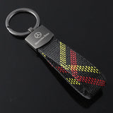 Mercedes Benz Oxford webbing Car Keychain Key Rings Holder Pendant
