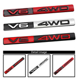 Metal V6 4WD Car Sticker 3D Trunk Emblem Racing Badge Decals for  HIGHLANDER COROLLA RAV4 Camry CROWN PRIUS REIZ VIOS