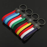 BMW Nylon Webbing Car Keychian Metal Key Ring Holder