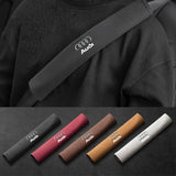 2pcs 33cm Audi Logo Suede Car Seat Safety Belt Pads Shoulder Protection Cover