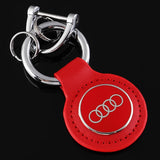 Audi Logo Leather Car Keychain