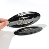 3pcs Stainless Steel Car Steering Wheel Sticker Auto Front Head Decal Rear Emblem Badge for Ford Everest Taurus Escort Territory Mondeo Edge Escape ST Line Explorer