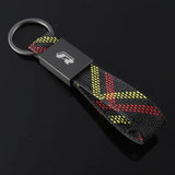 Volkswagen VW R Logo Oxford Webbing Car Keychain Pendant Key Chain Holder