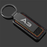 Audi A3 A5 A7 A8 A4L A6L A8L Car Logo Leather Key Chain Key Ring Pendant