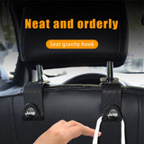 Jeep Carbon Fiber Car Seat Back Hooks Storage Holders