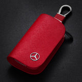 Leather Car Logo Keychain Cover Case Key Bag for W203 W205 W204 W210 W211 W212 W124 G500 C200 E320 CLA CLK CLS SLK SLS