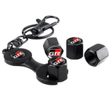 4pcs/set Toyota GR Logo Car Air Valve Stem Cap Auto Tyre Valve Covers with Wrench
