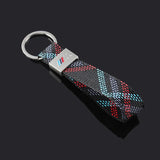 BMW M Power Oxford Webbing Metal Car Keychain Pendant