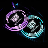 2pcs Cadillac Logo Car Water Coasters 7-color LED Light Cup Mat Holder