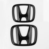 ABS Carbon Fiber Front Grille for Honda Car Rear Trunk Steering Wheel Emblem Sticker Accessories