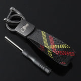 Audi RS Sline Car Logo Oxford Webbing Keychain Key Ring Chain Pendant