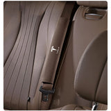 2pcs 33cm Tesla Logo Suede Car Seat Safety Belt Pads Shoulder Protection Cover