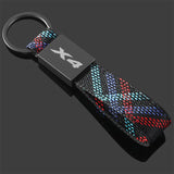 BMW X1 X2 X3 X4 X5 X6 X7 Logo Oxford Webbing Metal Car Keychain Keyring