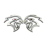 2pcs Dodge Hellcat Logo Metal Car Rear Sticker Fender Side Emblem Badge Decal