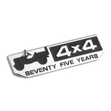 Jeep 4x4 75 Years Logo Metal Car Front Grille Emblem Badge Trunk Sticker Decal