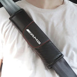 AMG Carbon Fiber  Car Seat Safety Belt Cover for Mercedes Benz W246 W176 W203 W204 W205 W211 W212 W213 W220 W222