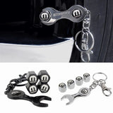 4pcs/set Chrysler Mopar Logo Car Air Valve Stem Cap Auto Tyre Valve Covers with Wrench