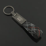Audi Logo Oxford Webbing Metal Car Keychain