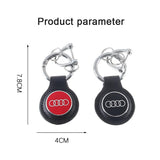 Audi Logo Leather Car Keychain