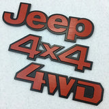 Jeep 4x4 4WD Logo Metal Car Rear Sticker Decal Auto Body Fender Side Emblem Badge