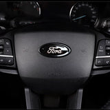3pcs Stainless Steel Car Steering Wheel Sticker Auto Front Head Decal Rear Emblem Badge for Ford Edge L Ranger T8 T9 Explorer Tourneo Transit Fiesta MK4.5 EVOS Equator