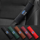 2pcs 21cm Ford Logo Suede Car Seat Safety Belt Pads Shoulder Protection Cover