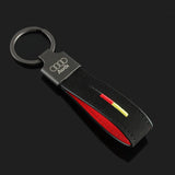 Audi Logo Metal Suede Car Keychain