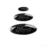 3pcs Stainless Steel Car Steering Wheel Sticker Auto Front Head Decal Rear Emblem Badge for Ford Edge Escape ST Line Explorer Territory Mondeo TAURUS Focus