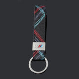 BMW M Power Oxford Webbing Metal Car Keychain Pendant
