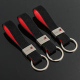 Audi Sline Car Logo Suede Keychain Key Ring Holder