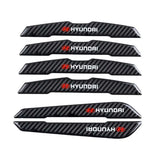 6pcs/set Hyundai Carbon Fiber Car Door Anti-Scratch Sticker Door Side Protection Bumper Strips
