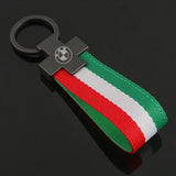 BMW Nylon Webbing Car Keychian Metal Key Ring Holder