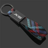 BMW X1 X2 X3 X4 X5 X6 X7 Logo Oxford Webbing Metal Car Keychain Keyring