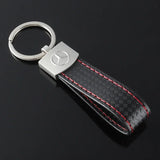 Mercedes Benz Metal Leather Car Keychain Auto Key Ring Holder Pendant