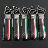 Audi Car Logo Leather Keychain Keyring Pendant