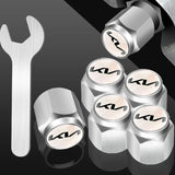 4pcs/set KIA Logo Car Air Valve Stem Cap Auto Tyre Valve Covers with Wrench