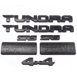 7pcs Car Trunk Side Cover Sticker ABS Letters Decals for Tundra Limited SR5 5.7L V8 4X4 Rear Badge Body Emblem Accessories