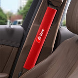 2pcs 33cm Audi Sline Logo Suede Car Seat Safety Belt Pads Shoulder Protection Cover