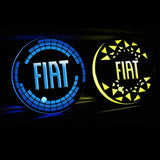 2pcs Fiat Logo Car Water Coasters 7-color LED Light Cup Mat Holder