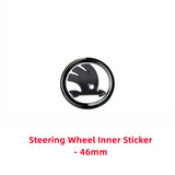 80/90mm ABS Skoda Car Front Hood Emblem Rear Badge Sticker Steering Wheel Decal