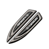 2pcs Lexus F Sport Metal Car Side Fender Emblem Sticker Decal