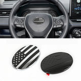 6.6x4.6cm ABS US Flag Car Steering Wheel Covering Sticker for Toyota