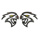 2pcs Dodge Hellcat Logo Metal Car Rear Sticker Fender Side Emblem Badge Decal